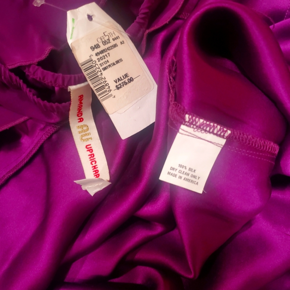 Brand New Purple silk Amanda Uprichard Dress size 20